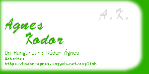 agnes kodor business card